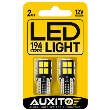 Bombillo LED AUXITO T10 W5W Cola de Pescado 14 SMD 2835 6500K Blanco Frío – Paquete de 2 - GX-T10-2