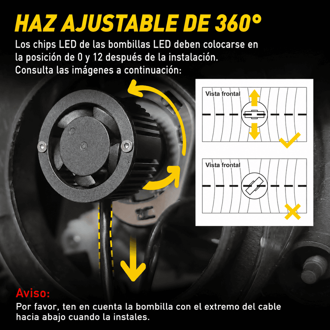 Bombillas LED para faros delanteros AUXITO Serie Y19 H7 - Imagen 5