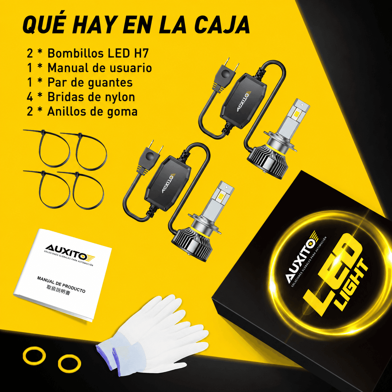 Bombillas LED para faros delanteros AUXITO Serie Y19 H7 - Imagen 2