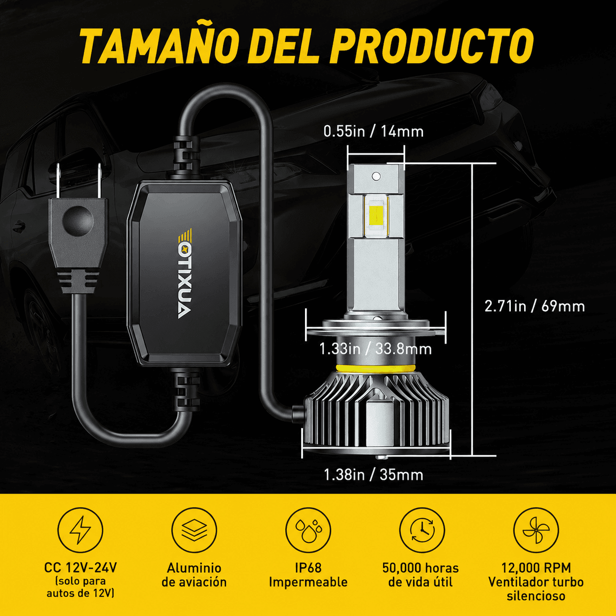 Bombillas LED para faros delanteros AUXITO Serie Y19 H7 - Imagen 3